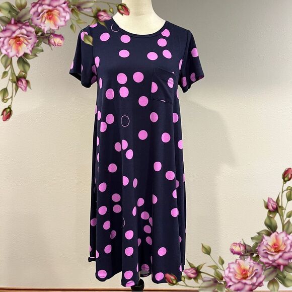 LuLaRoe Polka Dot short sleeve casual Dress size extra small - Picture 1 of 9